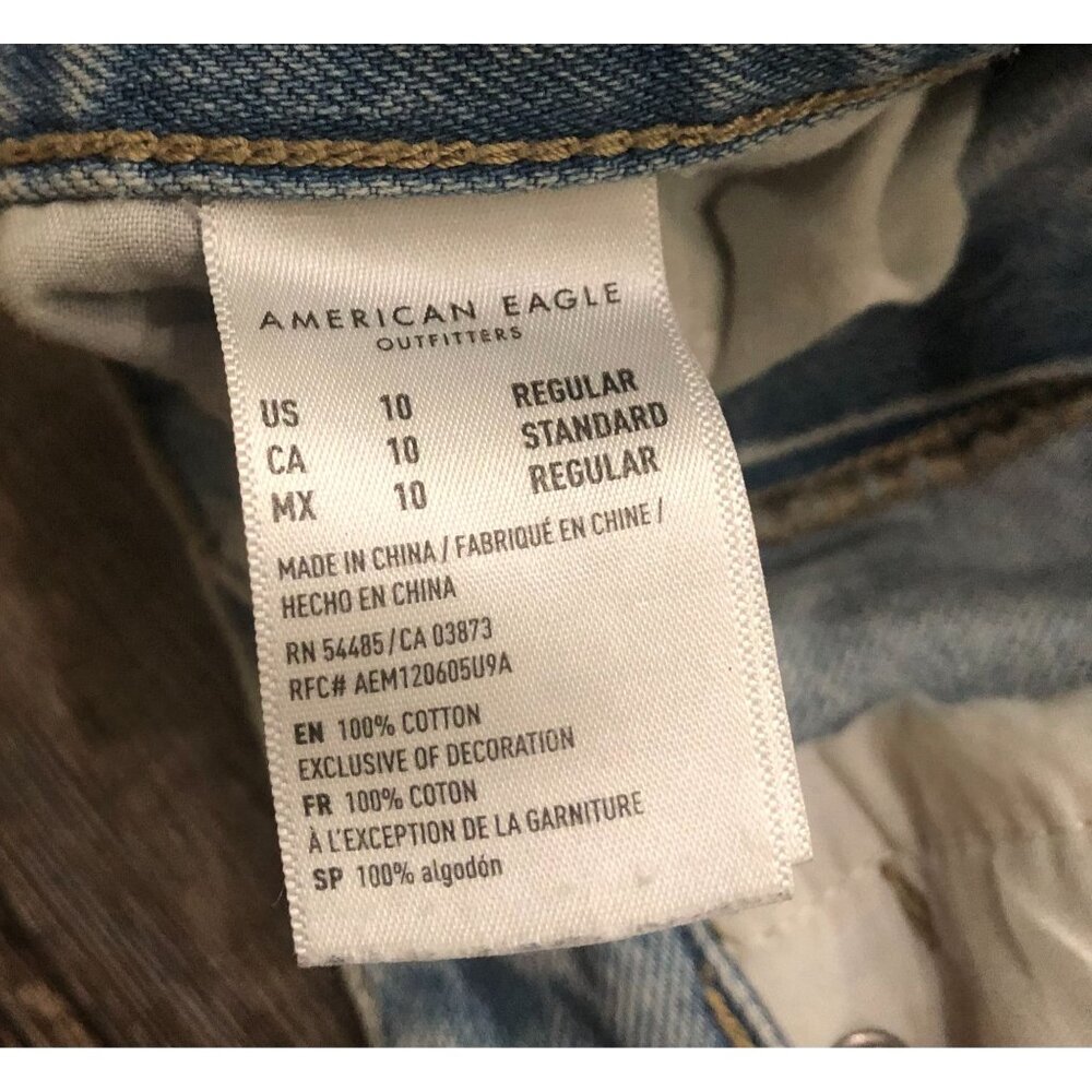 American Eagle Womens 10 Regular Distressed Mom Jeans New without Tags - Picture 5 of 8